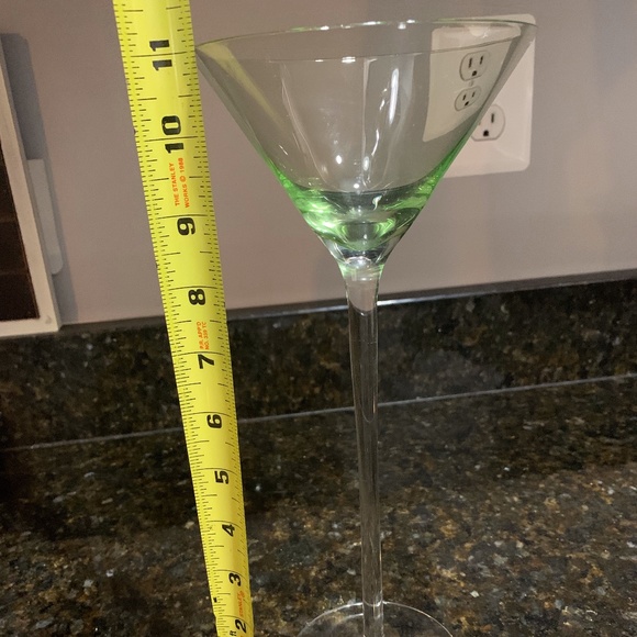 CB2 Tall 11 inch Martini Clear BLUE Tinted Glass - Picture 2 of 9